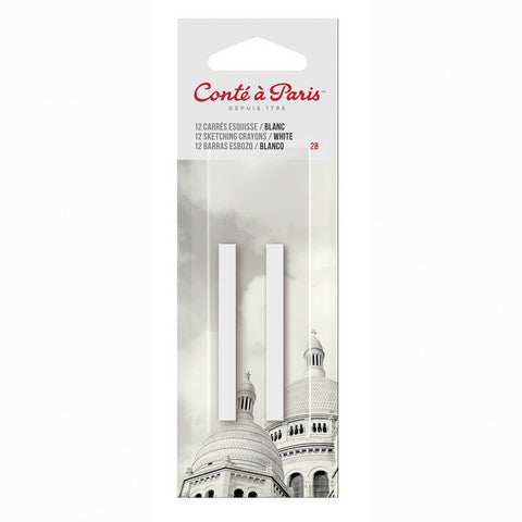 Conté Sketching Crayons 2B White 2pk