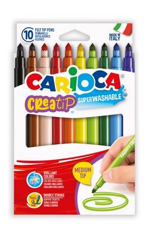 Carioca Creatip Maxi Felt Tip Pens - 10 PCS