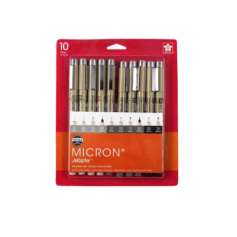 Sakura Pigma Micron 10-Pack Grey Set