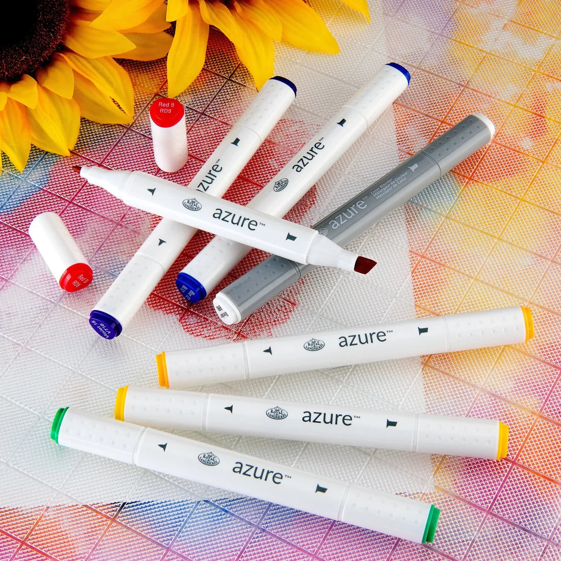 Royal & Langnickel Azure Dual-Tip Alcohol Markers 7PC PRIMARY COLOR SET