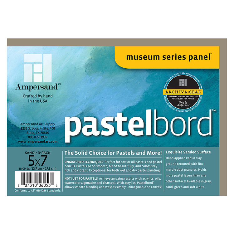Ampersand Pastelbord Panel 5x7 Sand 3 Pack