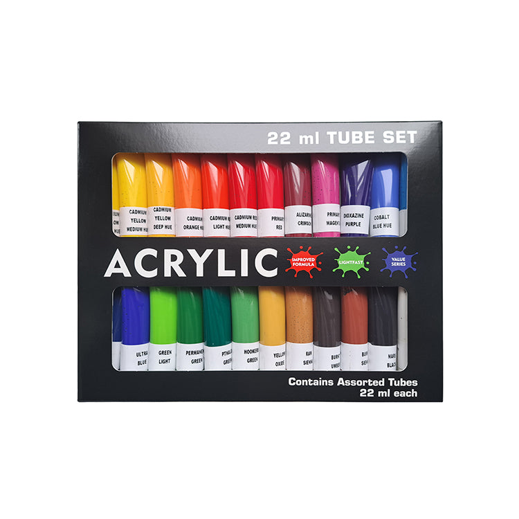 Art Materials Acrylics 22ml 24 Tube Set