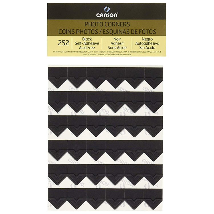 Canson Self Adhesive Photo Corners Black 252