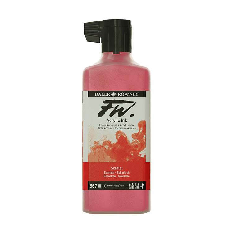 FW Acrylic Artists Ink 6oz Scarlet