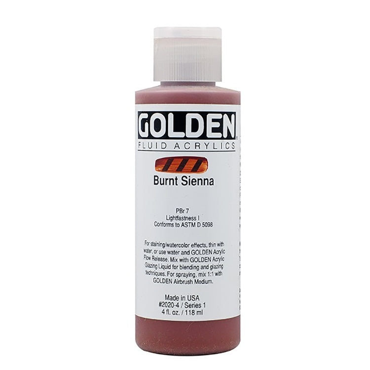 Golden Fluid Acrylic Burnt Sienna 4oz ⚠️