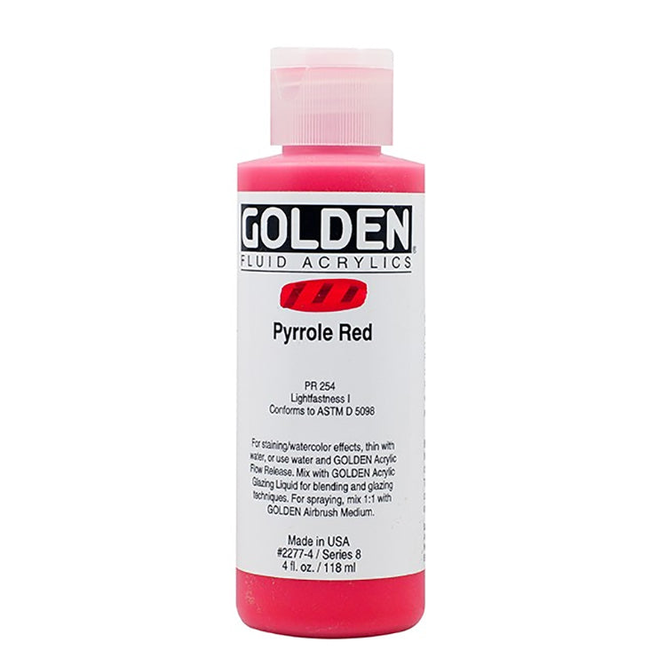 Golden Fluid Acrylic Pyrrole Red 4oz