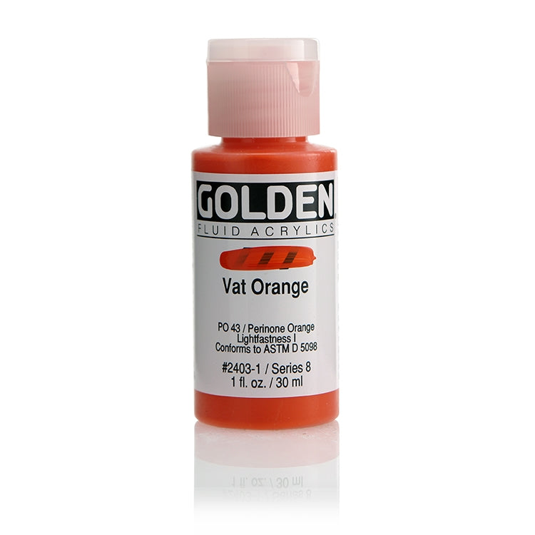 Golden Fluid Acrylic Vat Orange 1oz