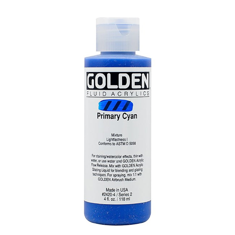 Golden Fluid Acrylic Primary Cyan 4oz