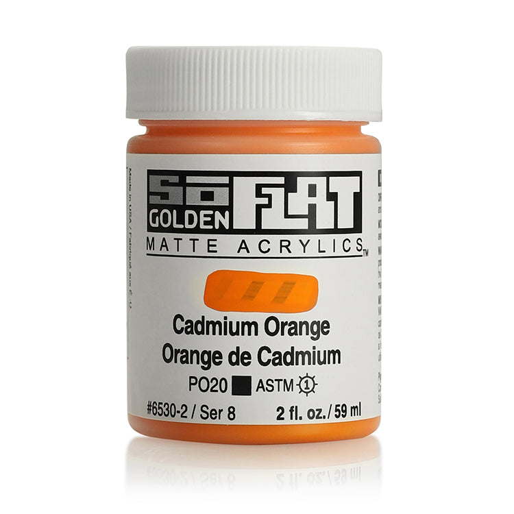Golden SoFlat Matte Acrylic 2oz Cadmium Orange S8 ⚠️