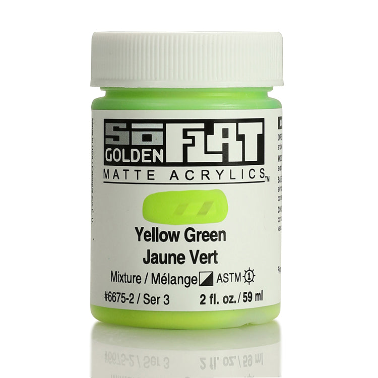 Golden SoFlat Matte Acrylic 2oz Yellow Green S3