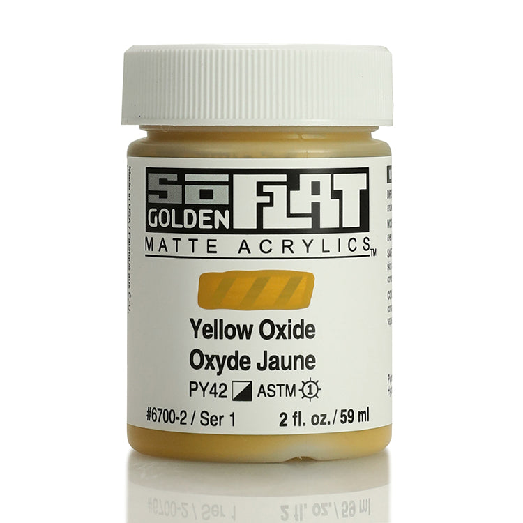 Golden SoFlat Matte Acrylic 2oz Yellow Oxide S1