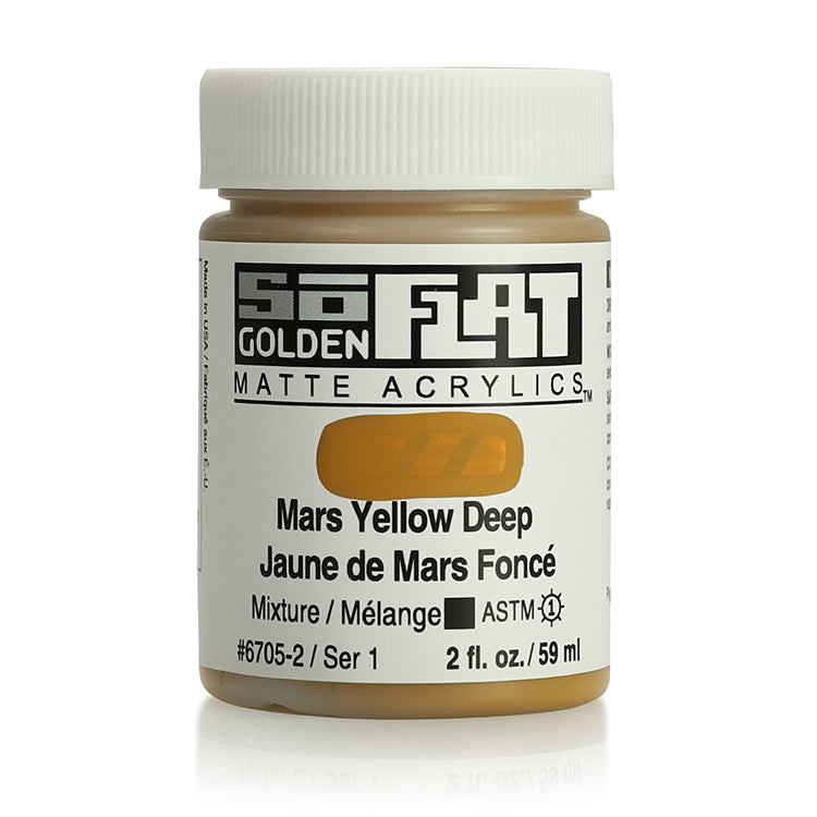 Golden SoFlat Matte Acrylic 2oz Mars Yellow Deep S1