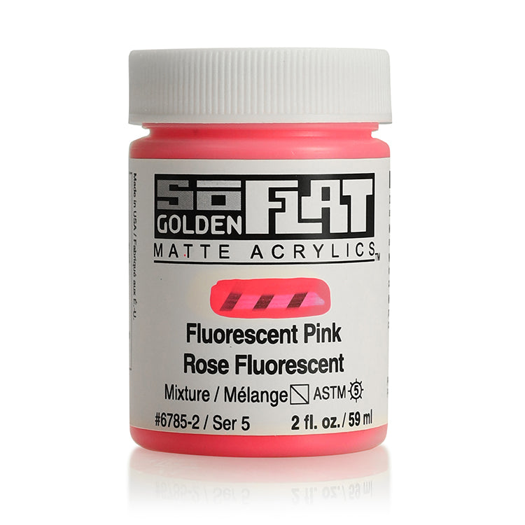 Golden SoFlat Matte Acrylic 2oz Fluorescent Pink S5