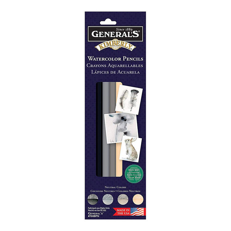 General's Kimberly Neutral 4ct Watercolor Pencil Set
