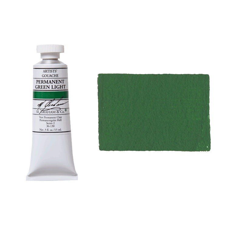 M. Graham Artists Gouache 15ml Permanent Green Light