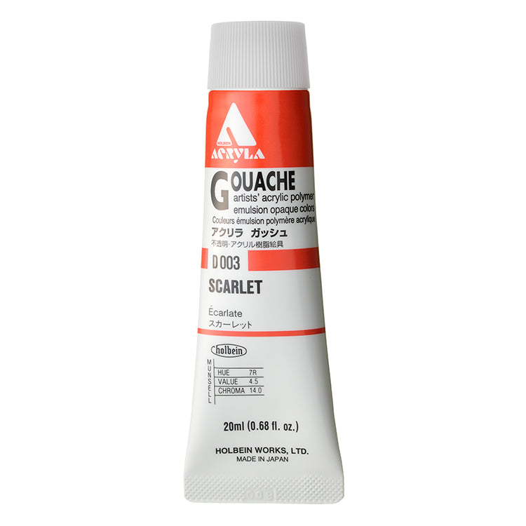 Holbein Acrylic Gouache 20ml Scarlet