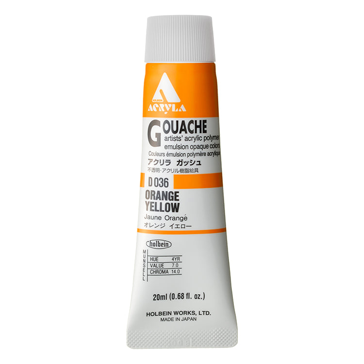 Holbein Acrylic Gouache 20ml Orange Yellow