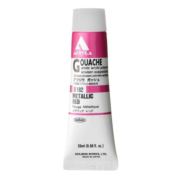 Holbein Acrylic Gouache 20ml Metallic Red