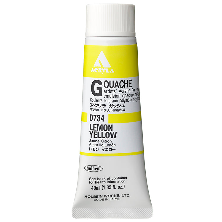 Holbein Acrylic Gouache 40ml Lemon Yellow