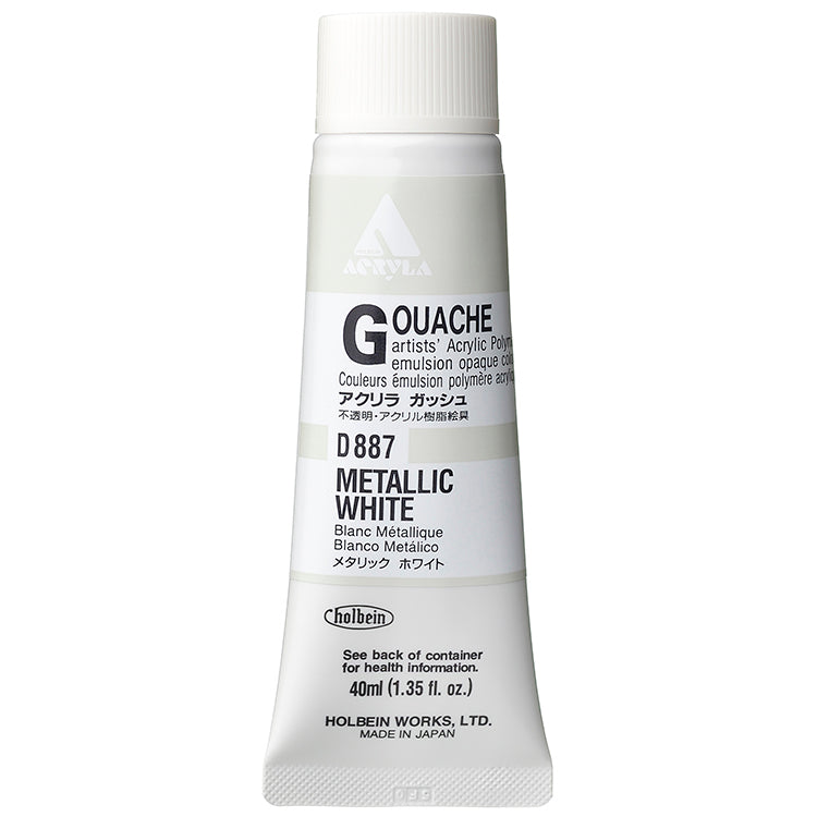Holbein Acrylic Gouache 40ml Metallic White