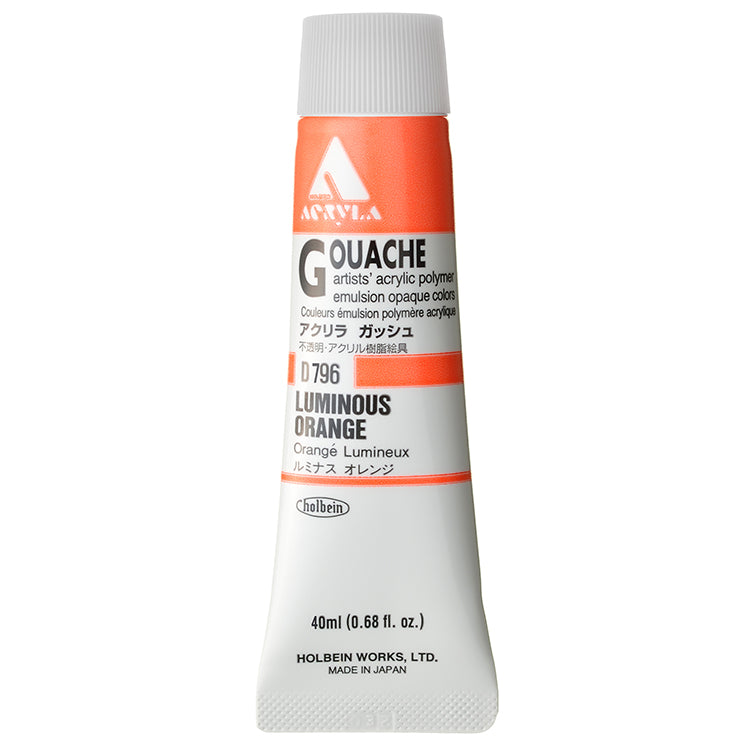 Holbein Acrylic Gouache 40ml Luminous Orange
