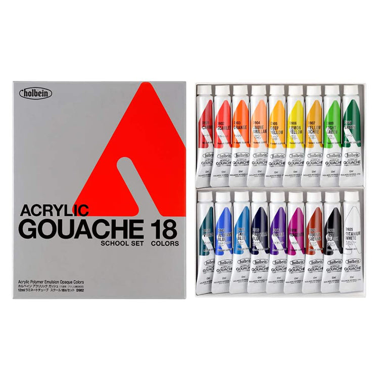 Holbein Acryla Gouache School 18 Color Set 12ml