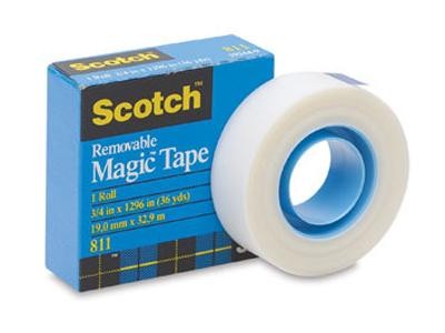 Scotch Removable Tape 811 1" Core .75"x36yd