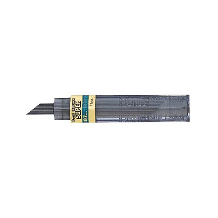 Pentel Super Hi Polymer Pencil Lead 0.7mm Medium B 12 Pack