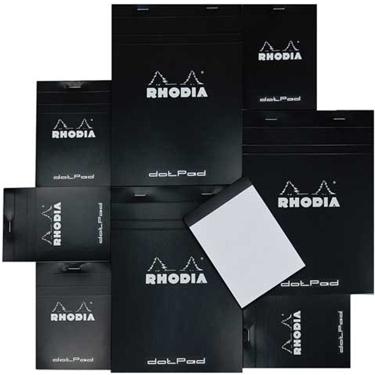 Rhodia Classic Staplebound Notepad 6x8.25 Black Dot Grid