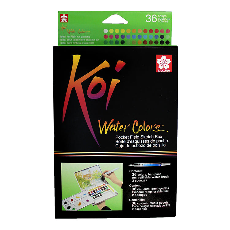 Koi Watercolors Pocket 36 Color Field Sketch Box Set