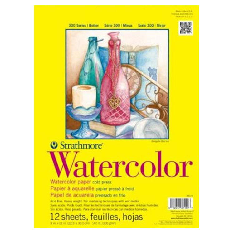Strathmore 300 Watercolor Pad 9x12 Tape Bound