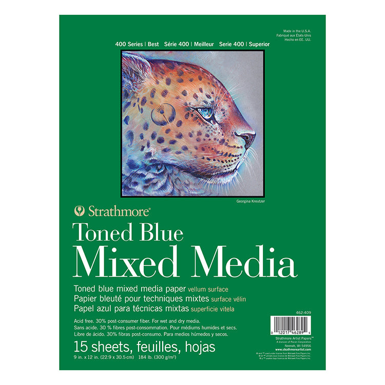 Strathmore Mixed Media Pad 400 Blue 9x12