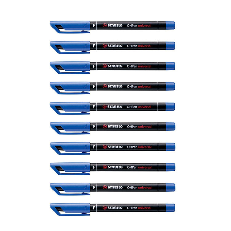 Stabilo OHPEN Permanent Blue Medium 10pk