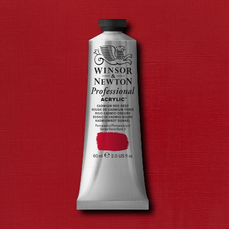 Winsor Newton Artists Acrylic Cadmium Red Deep 60ml ⚠️