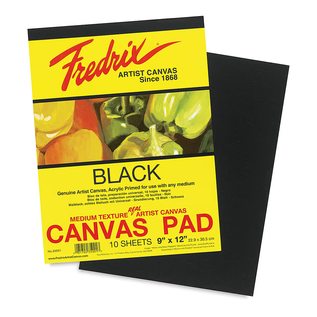 Fredrix® Black 9" x 12" Canvas Pad