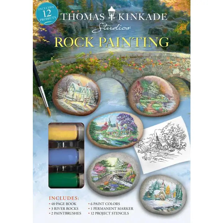 Thomas Kinkade Rock Painting