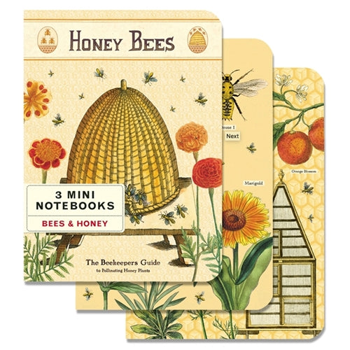 Cavallini Mini Notebook Bees & Honey 3pk