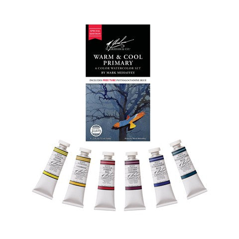 M. Graham Warm & Cool Primary 6 color Watercolor Set