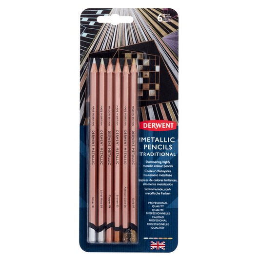 Derwent Metallic Traditional Color 6 Pencil Set