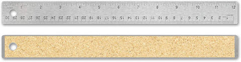 Alumicolor® Stainless Steel 12" Cork Backed Ruler