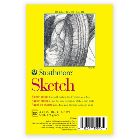 Strathmore 300 Series Sketch Pad 4x6 100 Sheets Tapebound
