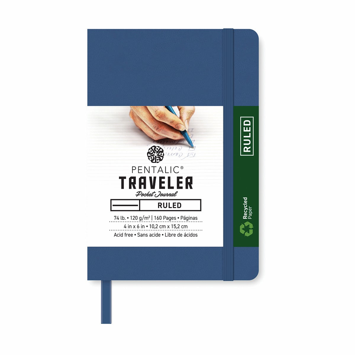 Pentalic Journal Pocket Ruled 4x6 Denim Blue