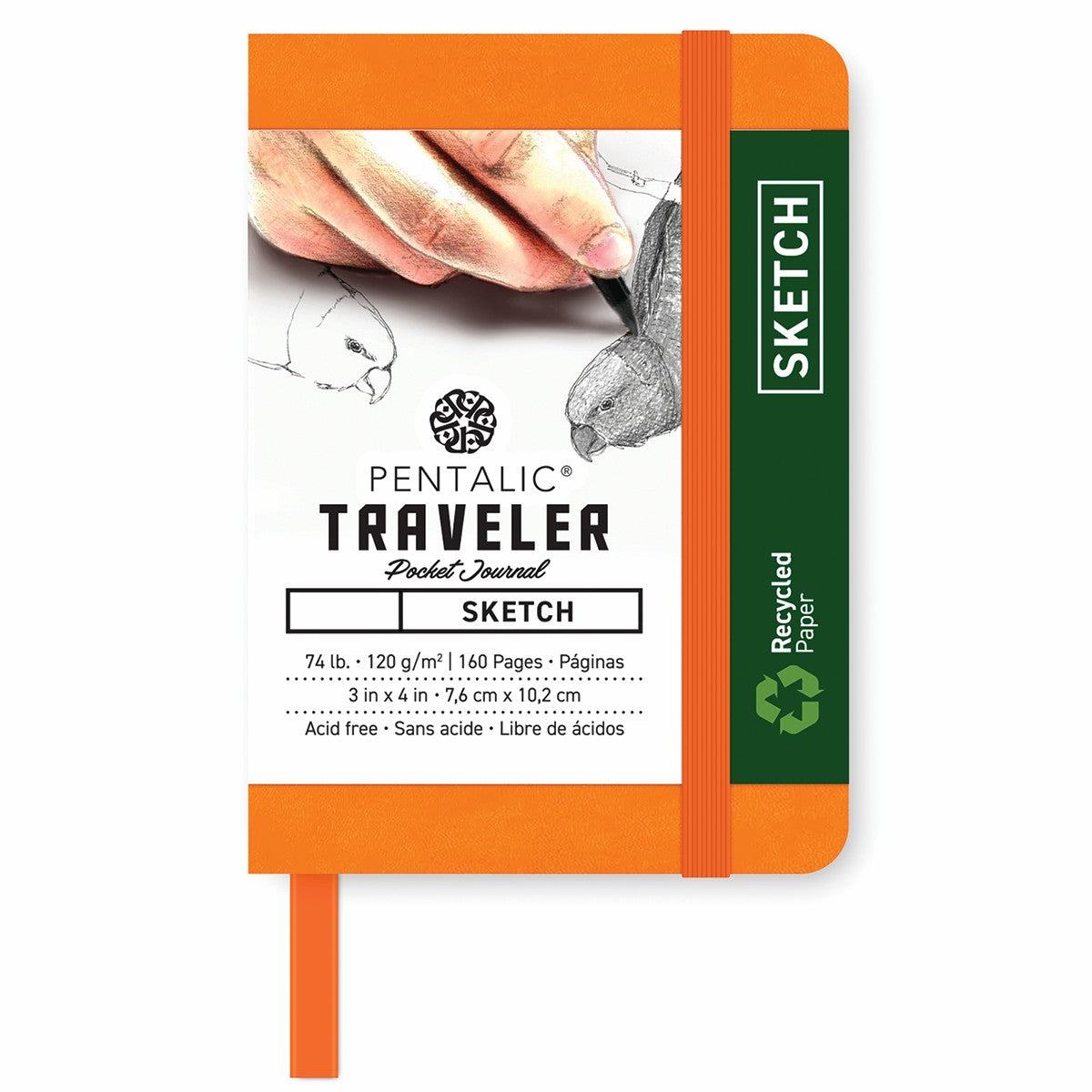 Pentalic Journal Pocket Sketch 3x4 Orange