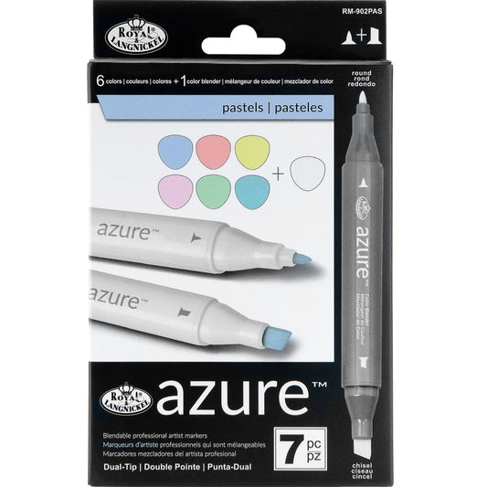 Royal & Langnickel Azure Dual-Tip Alcohol Markers 7PC PASTEL COLOR SET