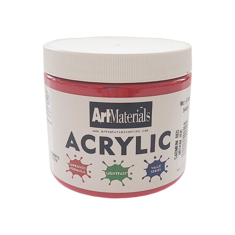 Art Materials Acrylic 16oz Cadmium Red Medium Hue