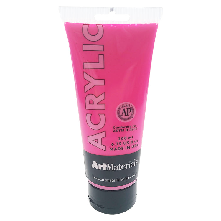 Art Materials Acrylic 200ml Neon Pink