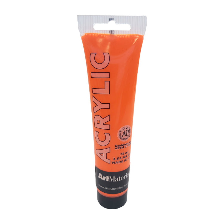 Art Materials Acrylic 75ml Neon Orange