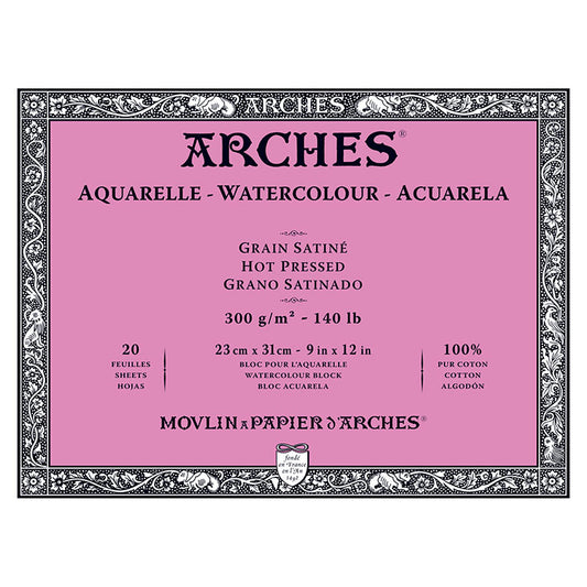 Arches Watercolor Block Hot Press 140lb 9x12