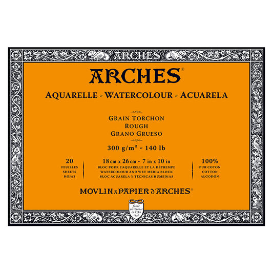 Arches Watercolor Block Rough 140lb 7x10