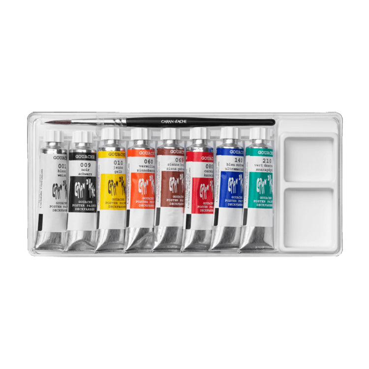 Caran d'Ache Gouache Studio 8 Tube Set In Metal Box